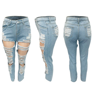 Washed And Frayed Straight-leg Jeans