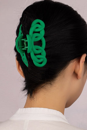 Color Large Hair Clips With Chunky Linked Ovals