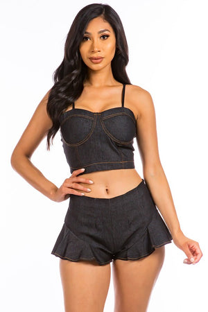 SEXY TWO PIECE HOT PANTS SET