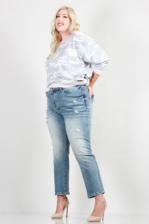 Plus Size Skinny Destroyed Jeans
