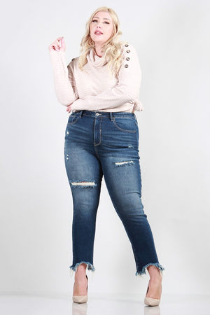 Plus Size High Rise Relaxed Straight Jeans