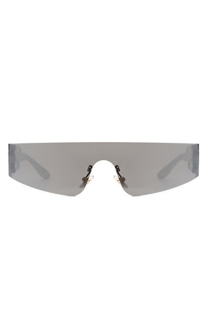Rectangle Rimless Retro Shield Fashion Sunglasses