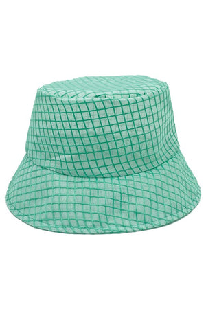 Grid Pattern Tulle Mesh Bucket Hat
