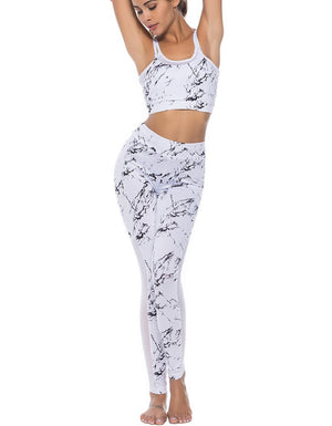 Yoga clothing tops female summer fitness yoga sports suit 2 piece set sexy vest belt