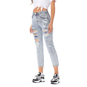 Jeans Women's Ripped Spring Casual Loose Jeans