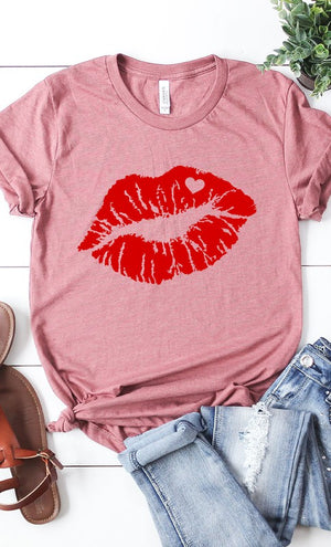 Red Lips Valentines Graphic Tee