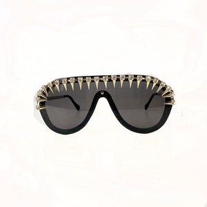 Steam Punk Diamond Oversized Sunglasses For Women Luxury