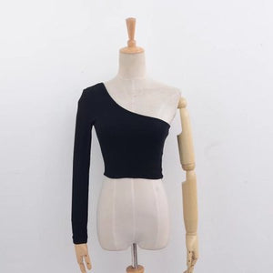 Off Shoulder Sexy Female Knitted Crop Top Women White Black Tops Streetwear Elastic Short T shirt Knitting Cropped Camis Tees