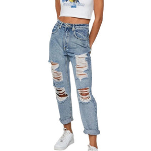 Women's Jeans Ripped Holes Show Thinness Jeans Women's Trousers Trousers