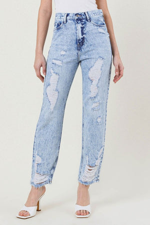 High Wasted Straight Leg Jeans